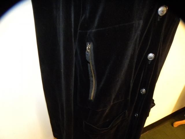 SONIA RYKIEL Black Velour Button Down Dress 42/10  