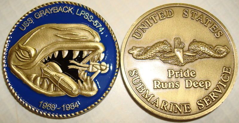 NAVY USS GRAYBACK LPSS 574 SUBMARINE CHALLENGE COIN  