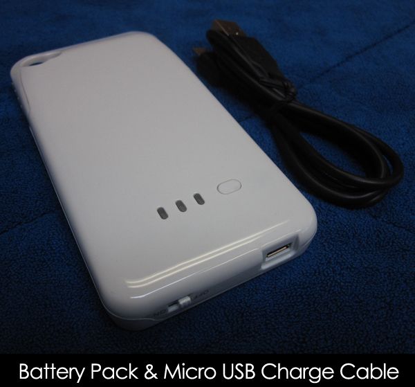   Back Up Battery Power Pack Case for iPhone 4S  Up to 5.5HRS More Talk