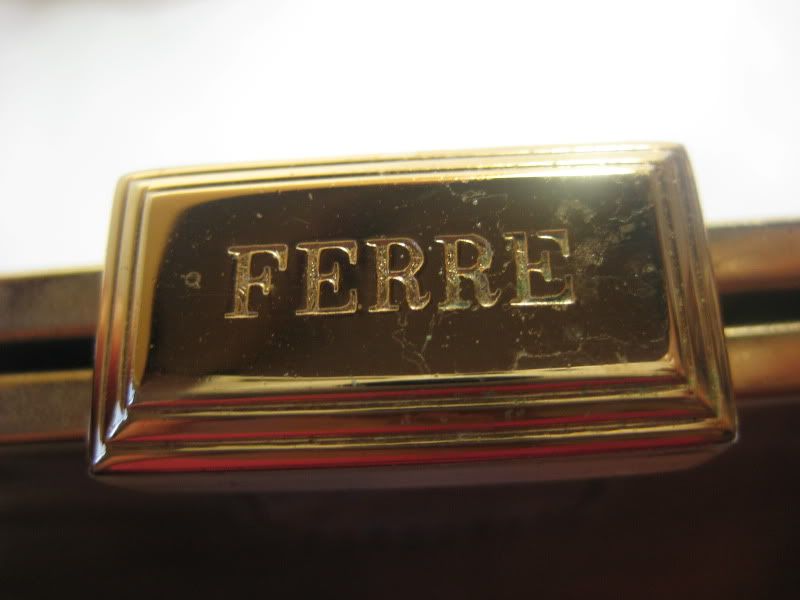 Gianfranco FERRE Croc Stamped Leather Shoulder Bag  