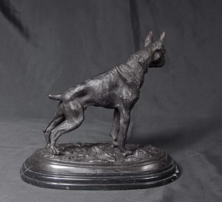 French Bronze Casting Boxer Dog by PJ Mene  