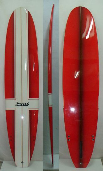 Quality 90 Red Cross Fiberglass Longboard Surfboard  
