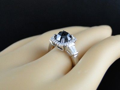   GOLD BLACK DIAMOND ROUND ROSE CUT SOLITAIRE ENGAGEMENT RING  