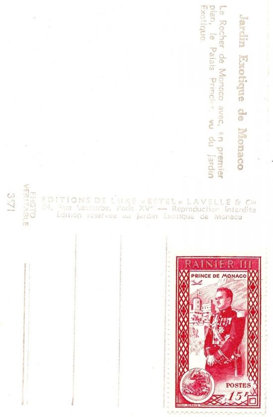   postage stamp,Rainier III,Prince de Monaco,15f.uncancelled,on postcard
