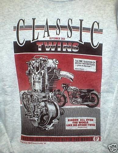 Classic Twin Engine Motorcycle Tee Shirt  